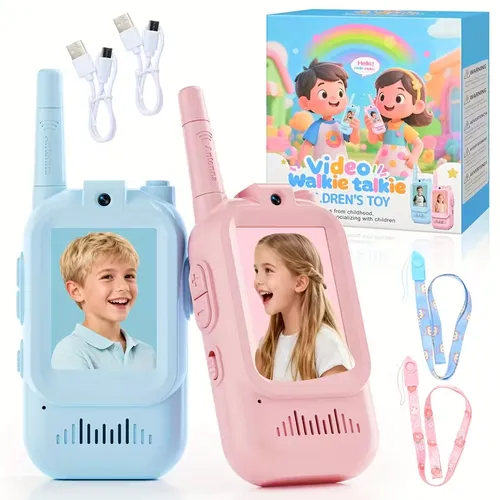 2 Pack Visual Walkie-Talkie For Kids(Blue and Pink)