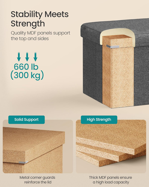 Foldable 3-in-1 Storage Ottoman