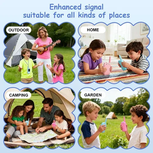 2 Pack Visual Walkie-Talkie For Kids(Blue and Pink)