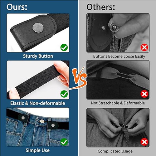 2pcs No Buckle Elastic Stretch Belt – Invisible Comfort for Everyday Wear