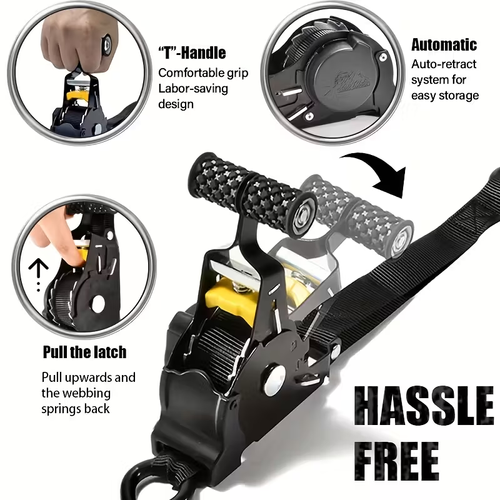 Retractable Ratchet Strap – One-Click Secure Strong & Smart Cargo Tie-Down