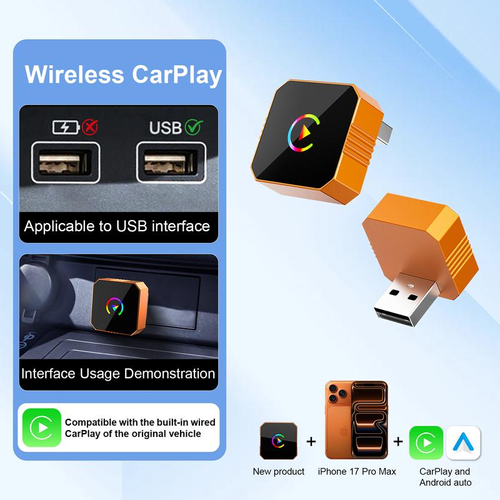 2026 Wireless CarPlay & Android Auto Adapter – Plug & Play Smart Driving