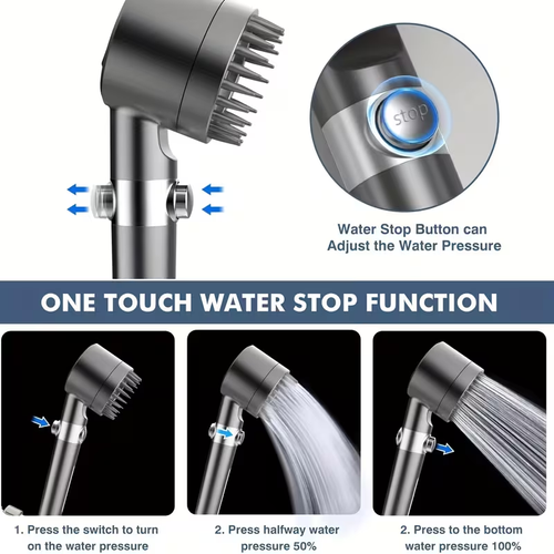 4-in-1 High Pressure Shower Head – Strong Flow & Water Saving
