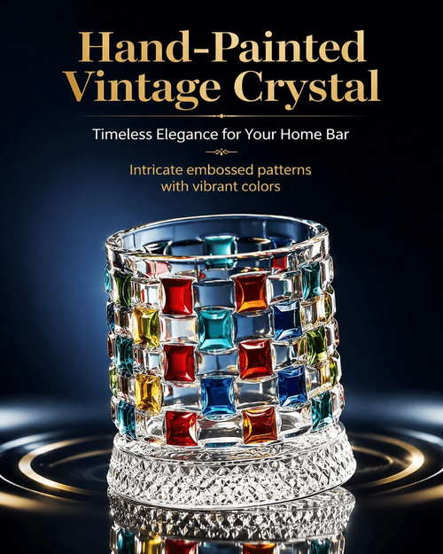 Hand-Painted Embossed Rotating Glass