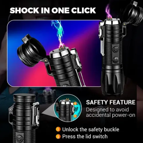 4-in-1 Outdoor Safety Flashlight — Rechargeable & Multi-Use