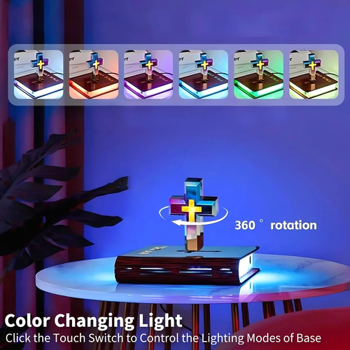 Magnetic Floating Cross Bible Night Light
