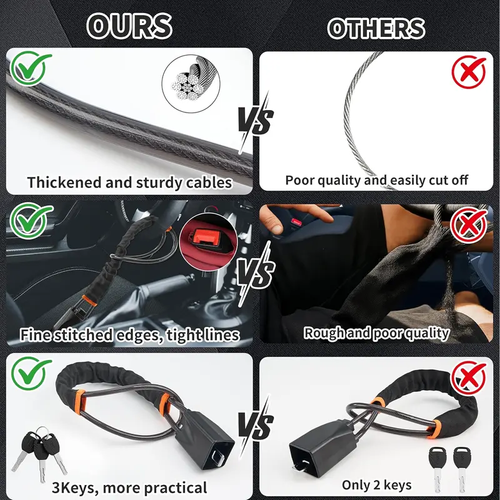 Heavy-Duty Anti-Theft Steering Wheel Lock | Ultimate Car Security