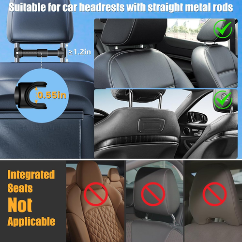 Universal 360° Car Headrest Tablet Holder