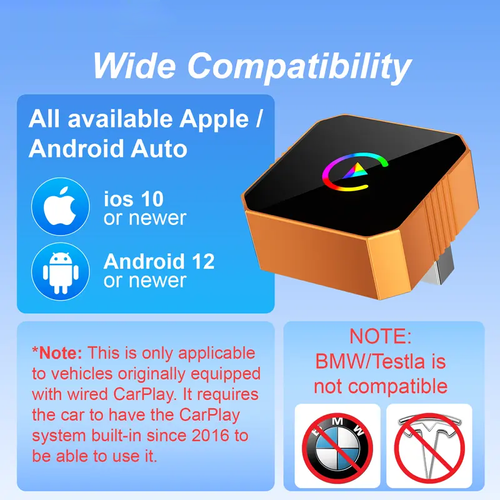 2026 Wireless CarPlay & Android Auto Adapter – Plug & Play Smart Driving