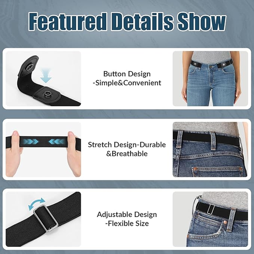 2pcs No Buckle Elastic Stretch Belt – Invisible Comfort for Everyday Wear