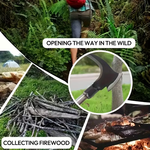 Double-Bladed Manganese Steel Sickle — Power Cutting Tool for Farming & Bush Clearing