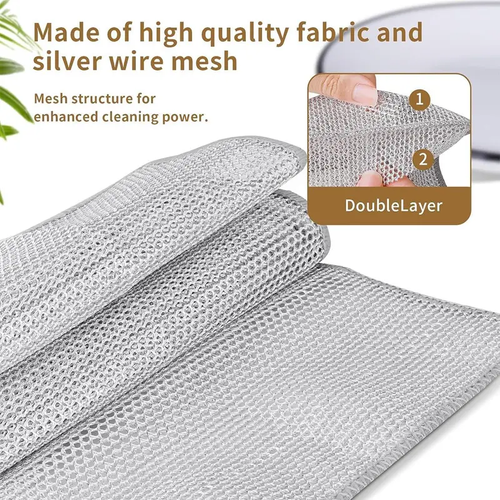12 PCS Double-Layer Steel Wire Cleaning Cloth – Powerful & Scratch-Free