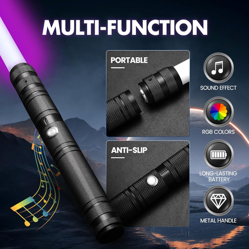 Premium RGB Metal Lightsaber – 16 Colors & Sound