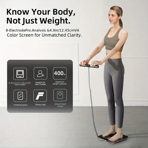Smart 8-Electrode Body Fat Scale – Full Health Tracking,Smart Body Analyzer Scale