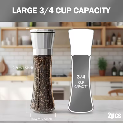 Stainless Steel Salt & Pepper Grinder Set (2-Pack)
