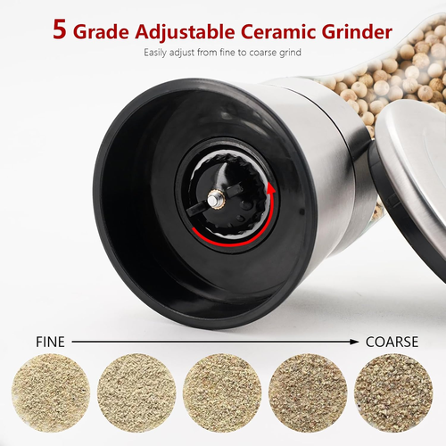 Stainless Steel Salt & Pepper Grinder Set (2-Pack)