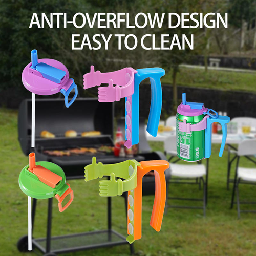 Leak-Proof Can Lid & Handle Set – Easy Grip for 12oz Cans