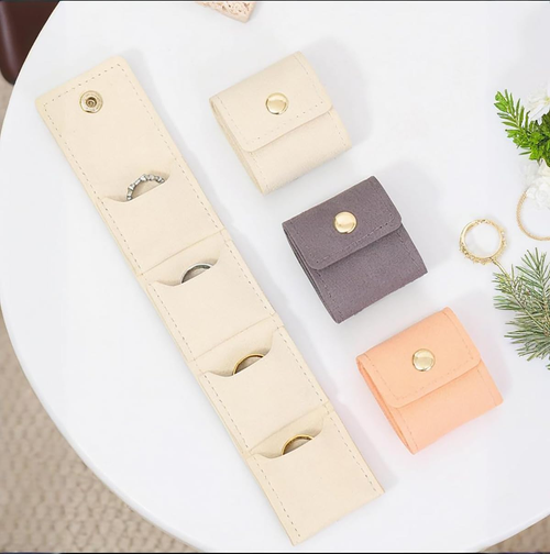 3pc Portable Multi-Compartment Jewelry Storage Pouch