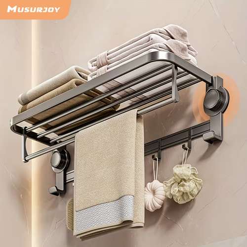 Musurjoy Modern Chrome Wall Mount Towel Rack