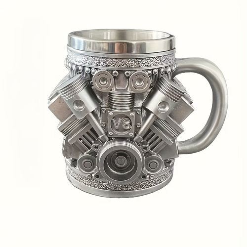 Creative V8 Engine Stainless Steel Mug for Car Lovers