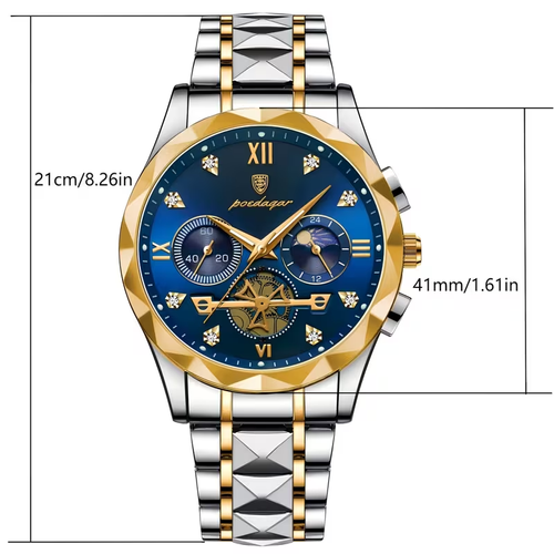 Luxury Waterproof Stainless Steel Luminous Men's Watch