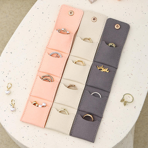 3pc Portable Multi-Compartment Jewelry Storage Pouch