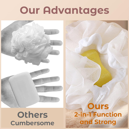 3 PCS 2-in-1 Soap Bath Ball – Rich Foam & Gentle Clean