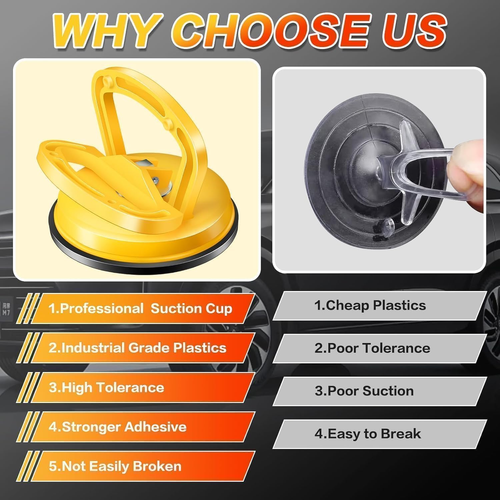 2PC Heavy Duty Car Dent Repair Puller Kit– Paint-Safe DIY Repair Puller