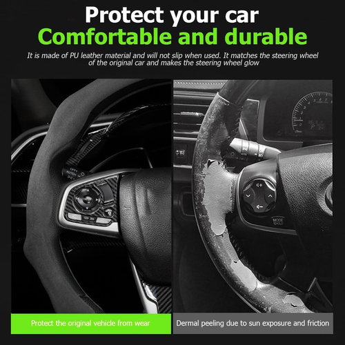 5D Luxury Steering Wheel Cover – Anti-Slip & Sweat-Absorb