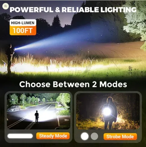 4-in-1 Outdoor Safety Flashlight — Rechargeable & Multi-Use