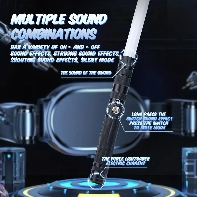 Premium RGB Metal Lightsaber – 16 Colors & Sound