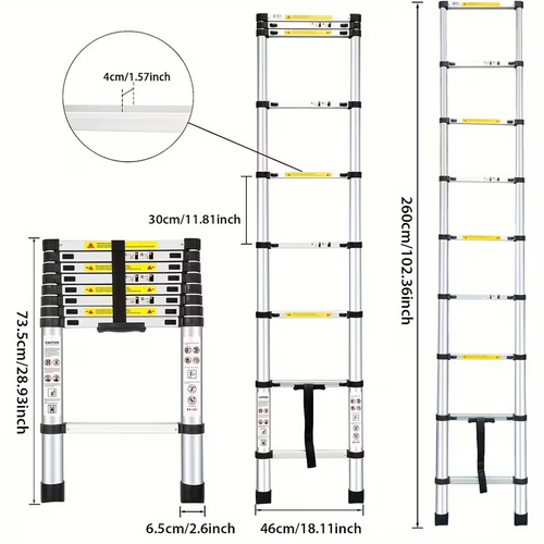Aluminum Telescopic Ladder – Strong, Safe & Adjustable