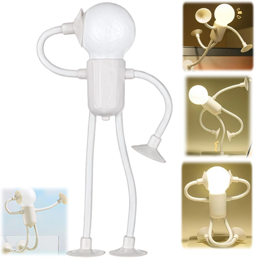 Creative Stick Figure Suction Night Light – Fun & Flexible Warm Lamp