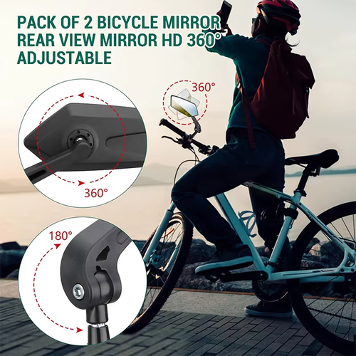 1 Pair 360° Rotating Cycling Rear View Mirror– Safer Riding Instantly