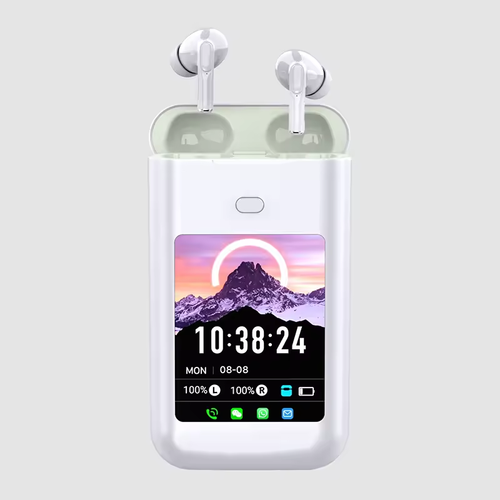 Smart All-In-One Power Earbuds with Screen