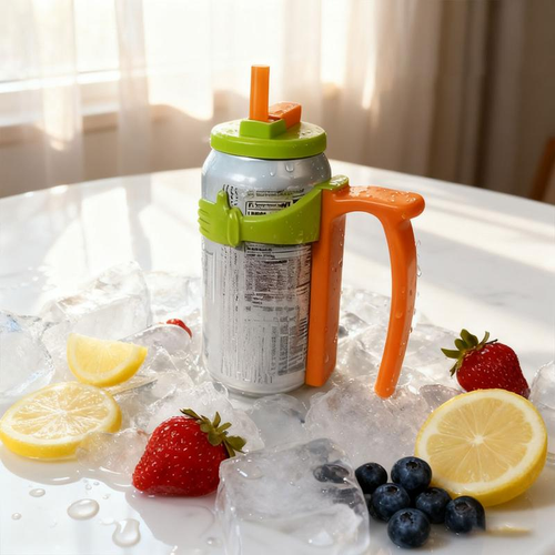 Leak-Proof Can Lid & Handle Set – Easy Grip for 12oz Cans