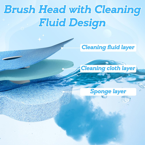 Disposable Toilet Cleaning Brush - Toilet Bowl Cleaner Wand and Holder Set with 18 Refills