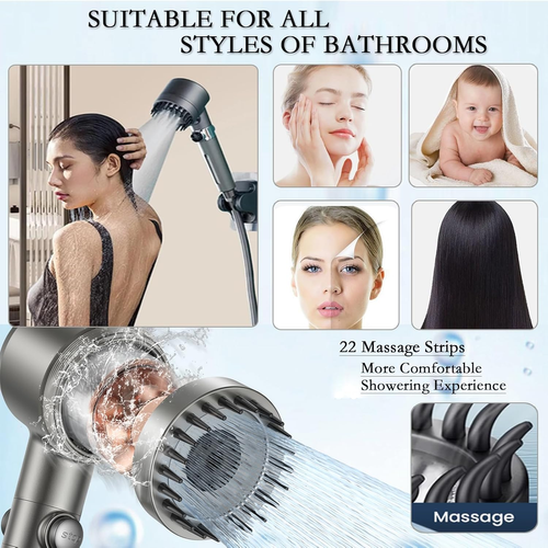 4-in-1 High Pressure Shower Head – Strong Flow & Water Saving