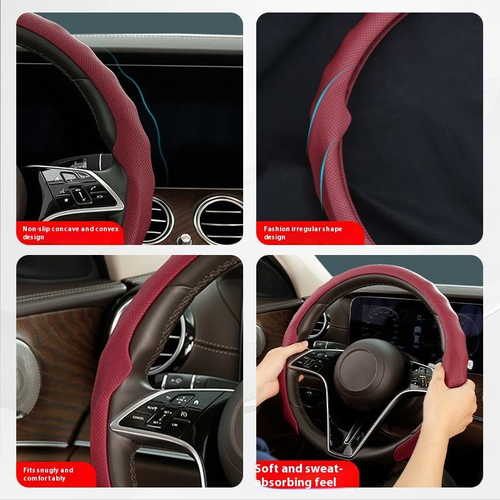 5D Luxury Steering Wheel Cover – Anti-Slip & Sweat-Absorb