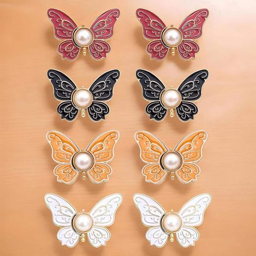 8Pcs Detachable Butterfly  Button Clip – No-Sew Perfect Fit Accessory