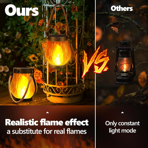 Upgraded Solar Dancing Flame Lantern – Waterproof Outdoor Light 🔥🌙