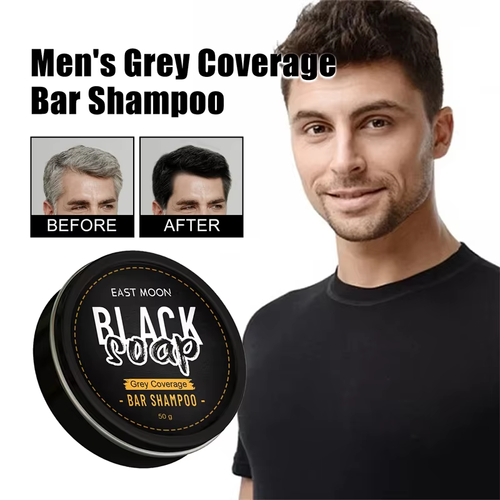 Black Solid Grey-Cover Hair Soap
