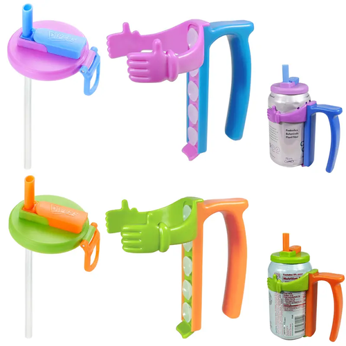 Leak-Proof Can Lid & Handle Set – Easy Grip for 12oz Cans