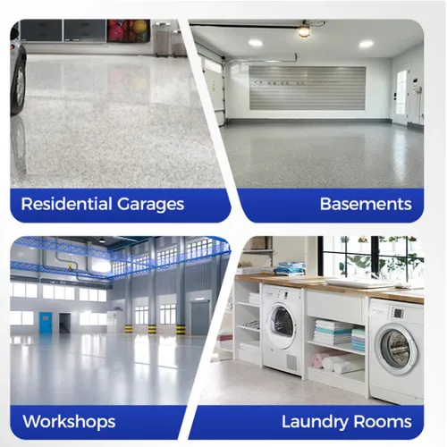 High-Gloss Marble Finish Epoxy Floor Coating– Durable Waterproof Finish