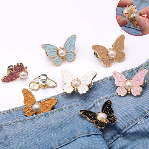 8Pcs Detachable Butterfly  Button Clip – No-Sew Perfect Fit Accessory