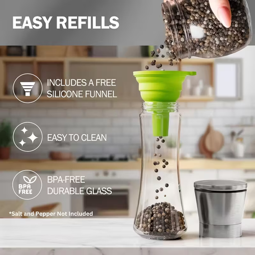 Stainless Steel Salt & Pepper Grinder Set (2-Pack)