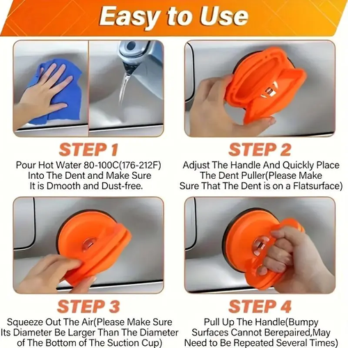 2PC Heavy Duty Car Dent Repair Puller Kit– Paint-Safe DIY Repair Puller