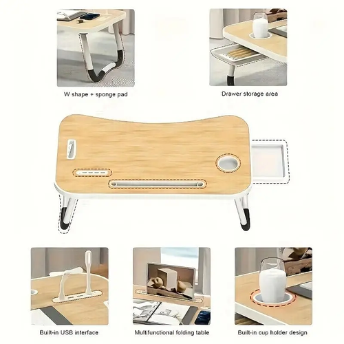 Multi-Functional Foldable Laptop Desk with USB