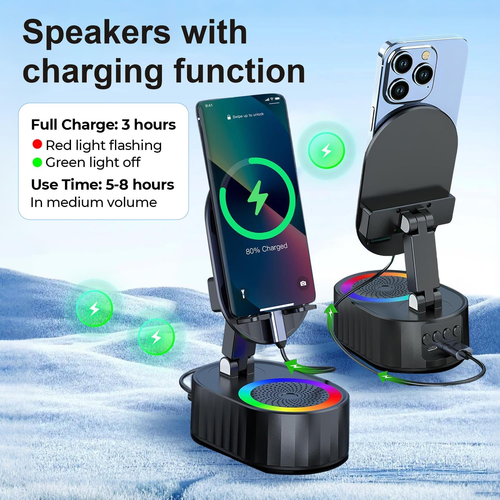 5-in-1 Smart Phone Stand with Bluetooth Speaker & Charging