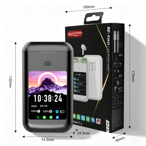 Smart All-In-One Power Earbuds with Screen